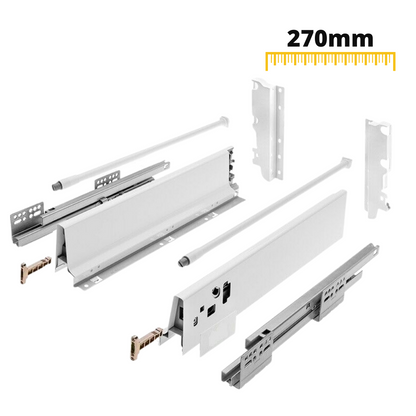 Soft-Close Drawer System, HIGH, H: 185mm, White 270mm