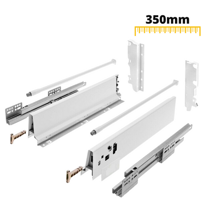Soft-Close Drawer System, HIGH, H: 185mm, White 350mm