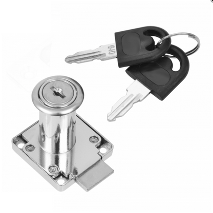 Square Furniture Lock 19x38mm, Chrome – Furnica