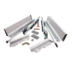 Set of Soft-Close Drawer System, HIGH, H: 185mm, Silver