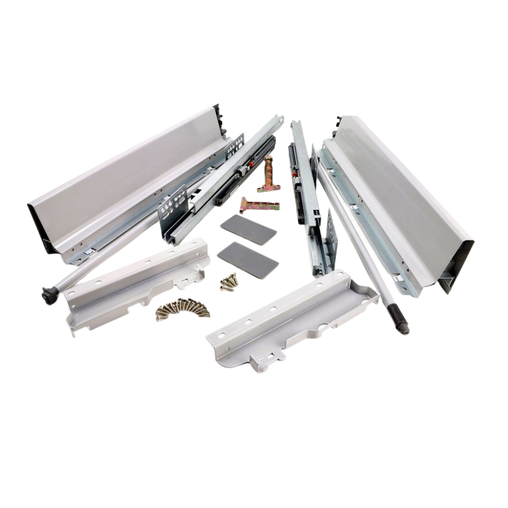 Soft-Close Drawer System, HIGH, H: 185mm, Silver 350mm