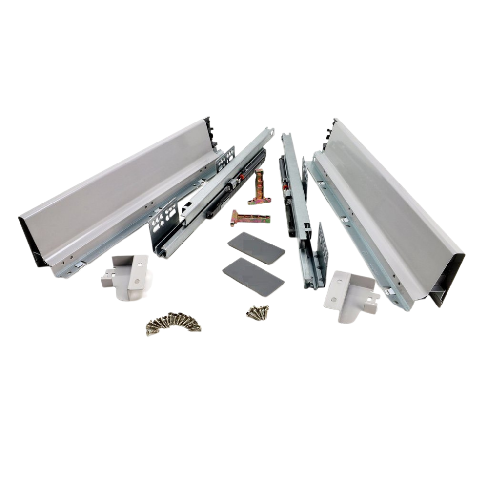 Soft-Close Drawer System, LOW, H: 68mm, Silver 350mm