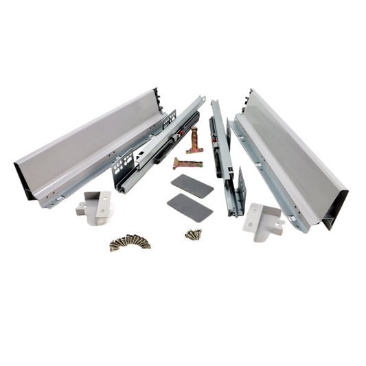 Soft-Close Drawer System, LOW, H: 68mm, Silver 350mm