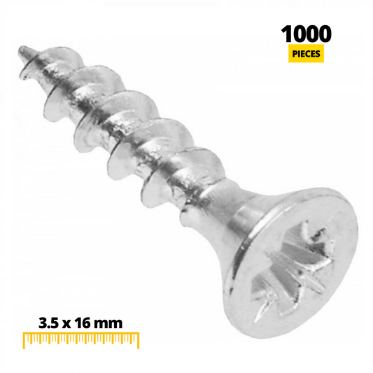 Wood Screws PZ2 3.5x16mm White Zinc (1000 pcs)