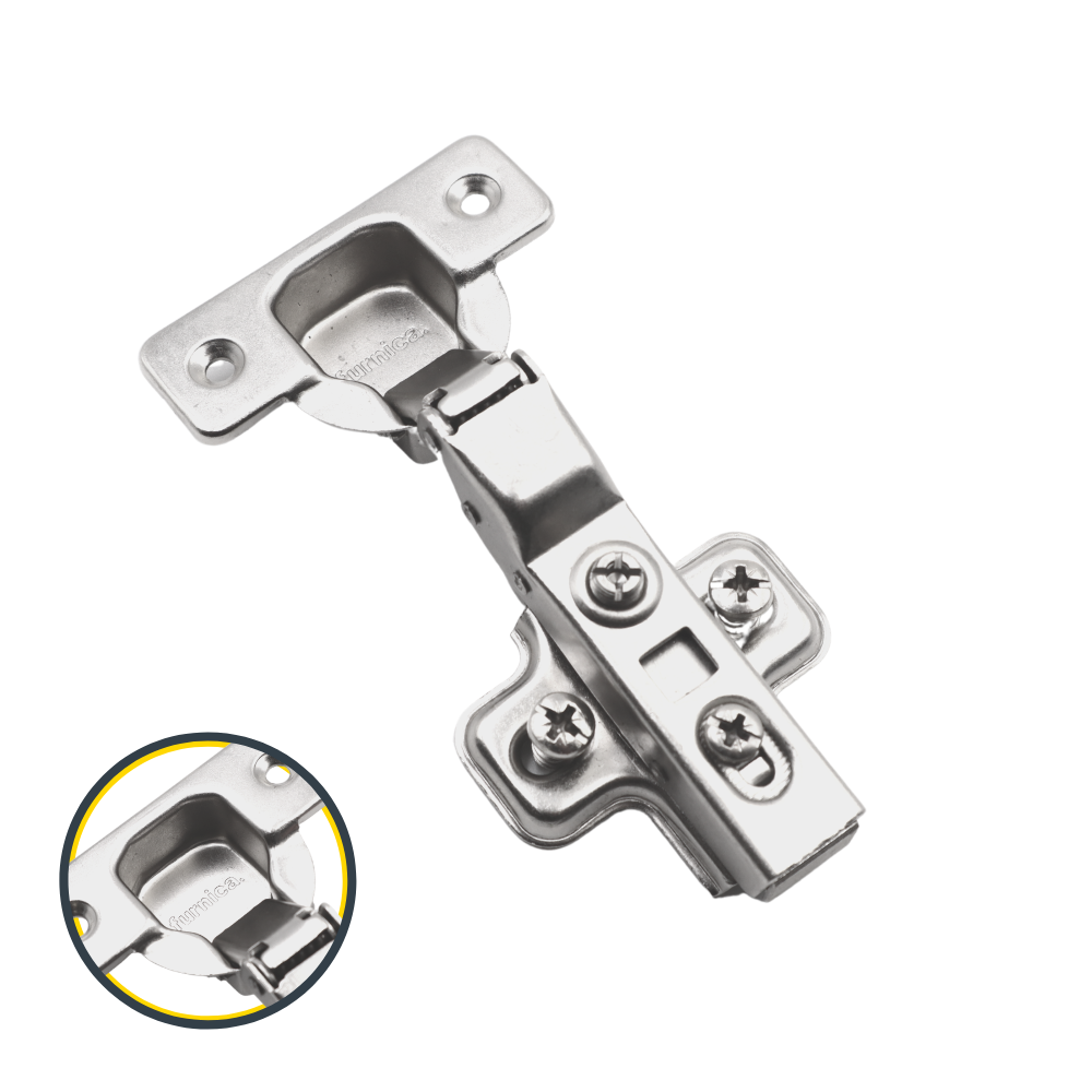 Soft-Close Hinge, H0 Mounting Plate with EURO Screws, Twin Doors