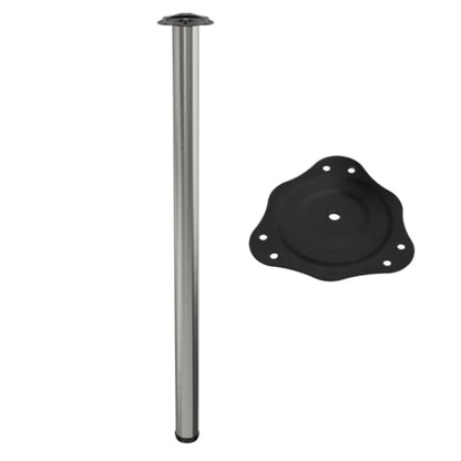 Adjustable Furniture Leg 1100mm - Steel Mounting Plate - Brushed Nickel NTP 
