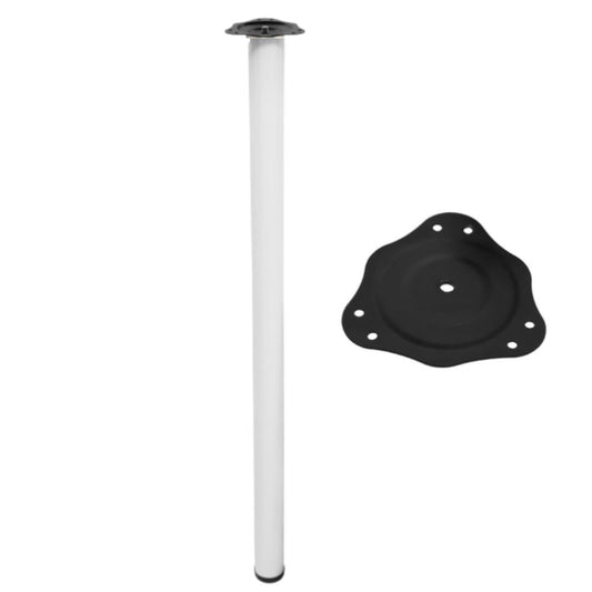 Adjustable Furniture Leg 1100mm - Steel Mounting Plate - White NTP 