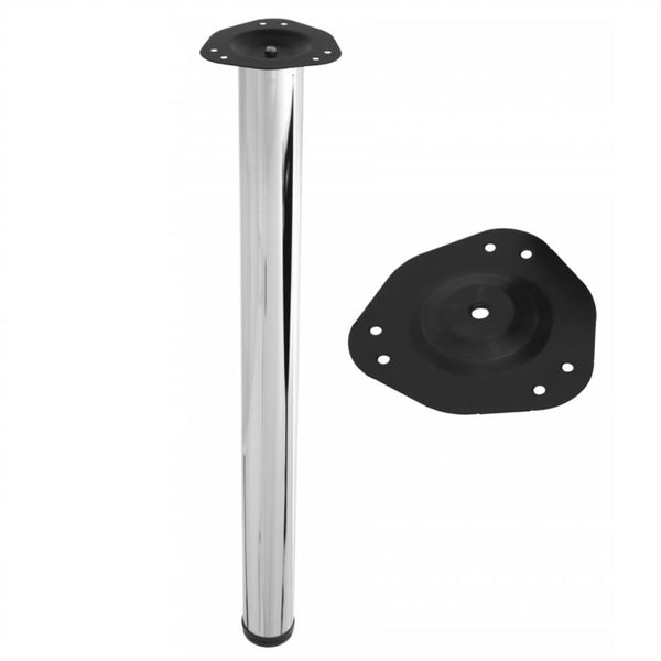 Adjustable Furniture Leg 710mm Chrome Furnica