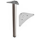 Adjustable Furniture Leg 710mm - ZnAl Mounting Plate - Satin NTP Satin 
