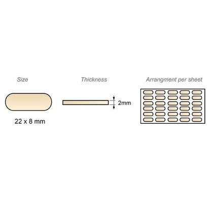 Cabinet door bumper - self-adhesive - 8x22mm Beige - 30pcs NTP 