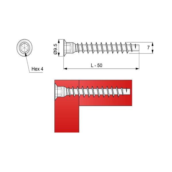 Confirmat Screws - 7.0x50mm (1000 pcs) NTP 