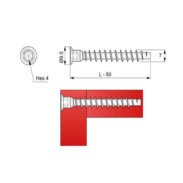 Confirmat Screws - 7.0x50mm (200 pcs) NTP 