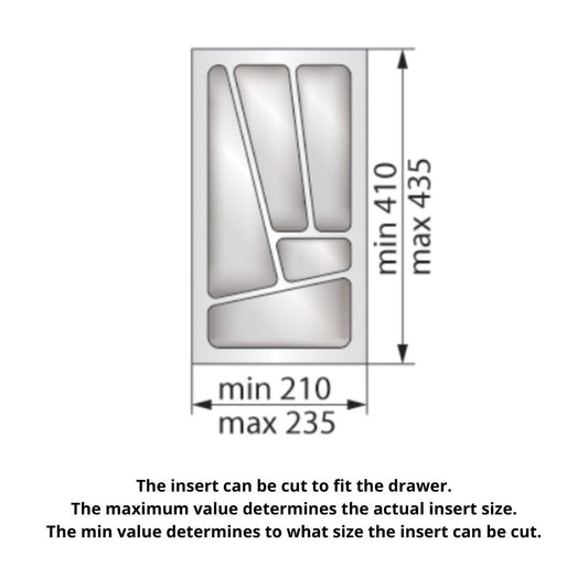 Cutlery Tray for Drawer, Cabinet Width: 300mm, Depth: 430mm - Metallic Cutlery Tray NTP 