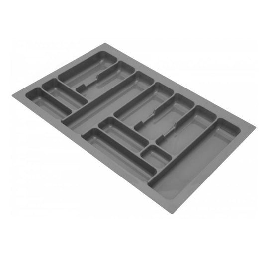 Cutlery Tray for Drawer, Cabinet Width: 800mm, Depth: 490mm - Metallic