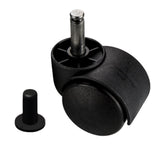 Furniture plastic swivel wheel with mounting pin 8mm and sleeve - Ø40mm