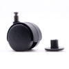 Furniture plastic swivel wheel with short mounting pin 8mm and sleeve - Ø40mm
