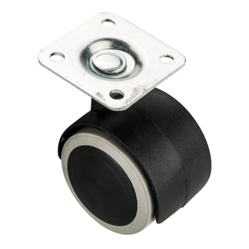Furniture rubber swivel wheel with mounting plate  Ø40mm