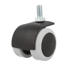 Furniture rubber swivel wheel with thread  Ø40mm