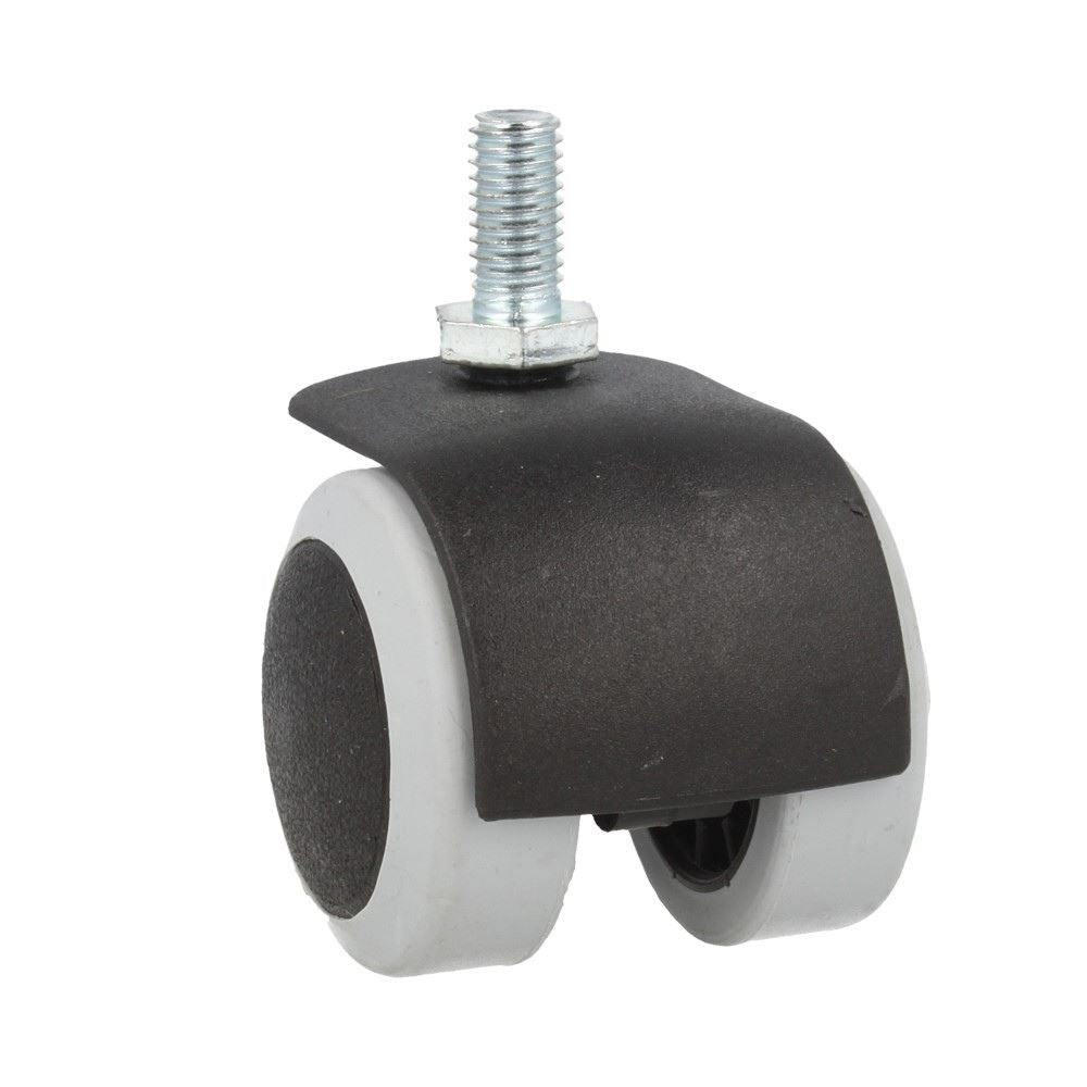 Furniture rubber swivel wheel with thread  Ø40mm