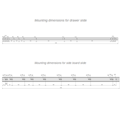 Drawer Runners Ball Bearing 1400mm - H53 (Right and Left Side)