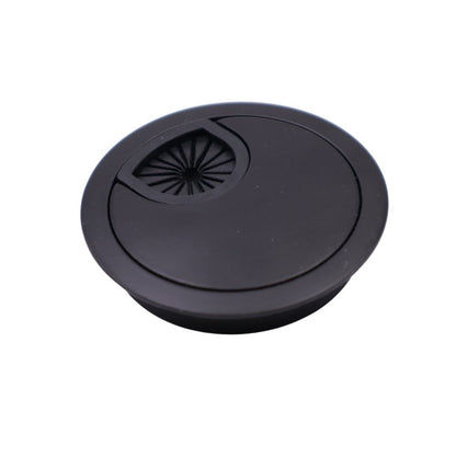 Metal Cable Grommet with rubber hole - Black Matt Ø60mm Furnica 