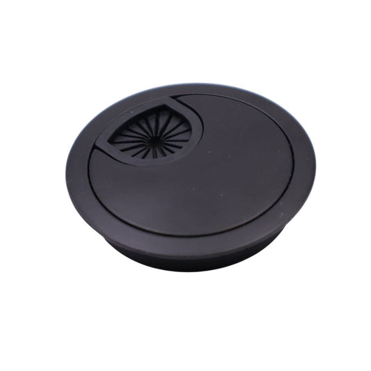 Metal Cable Grommet with rubber hole - Black Matt Ø60mm Furnica 