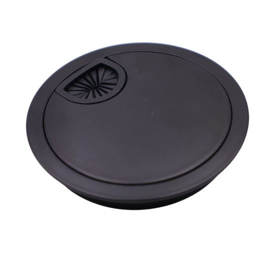 Metal Cable Grommet with rubber hole - Black Matt Ø80mm Furnica 