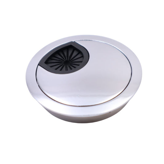 Metal Cable Grommet with rubber hole - Chrome Ø60mm Furnica 