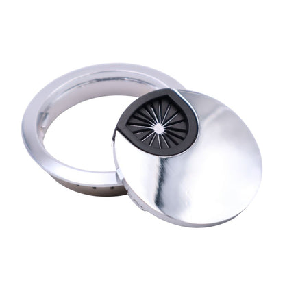Metal Cable Grommet with rubber hole - Chrome Ø60mm Furnica 