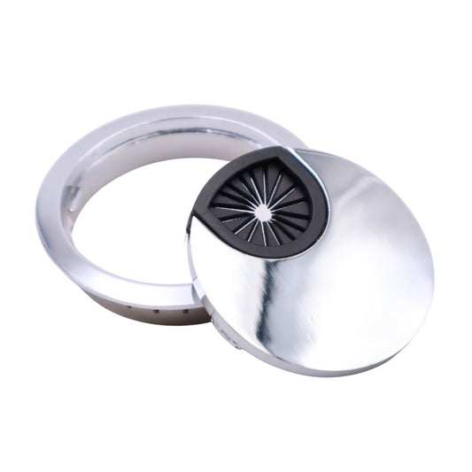 Metal Cable Grommet with rubber hole - Chrome Ø60mm Furnica 