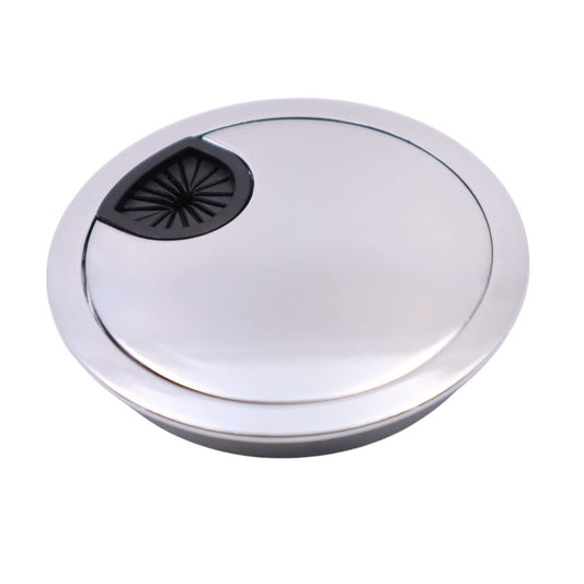 Metal Cable Grommet with rubber hole - Chrome Ø80mm Furnica 