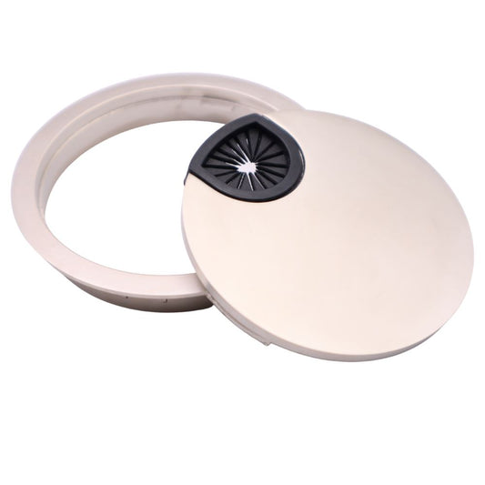 Metal Cable Grommet with rubber hole - Satin Ø80mm Furnica 