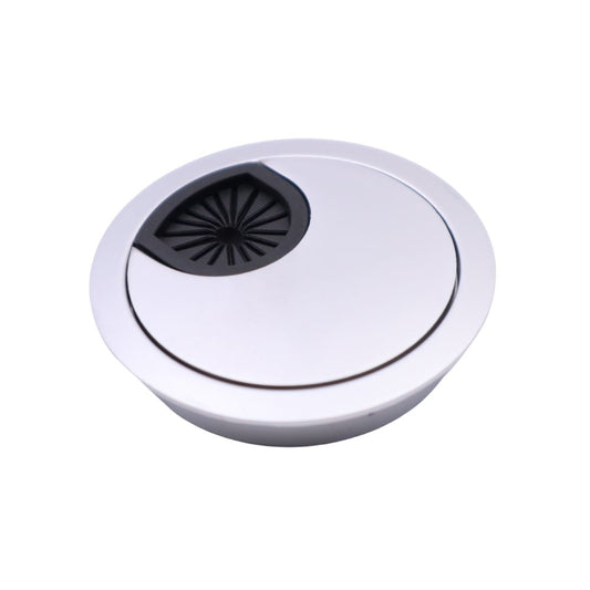 Metal Cable Grommet with rubber hole - Silver Ø60mm Furnica 