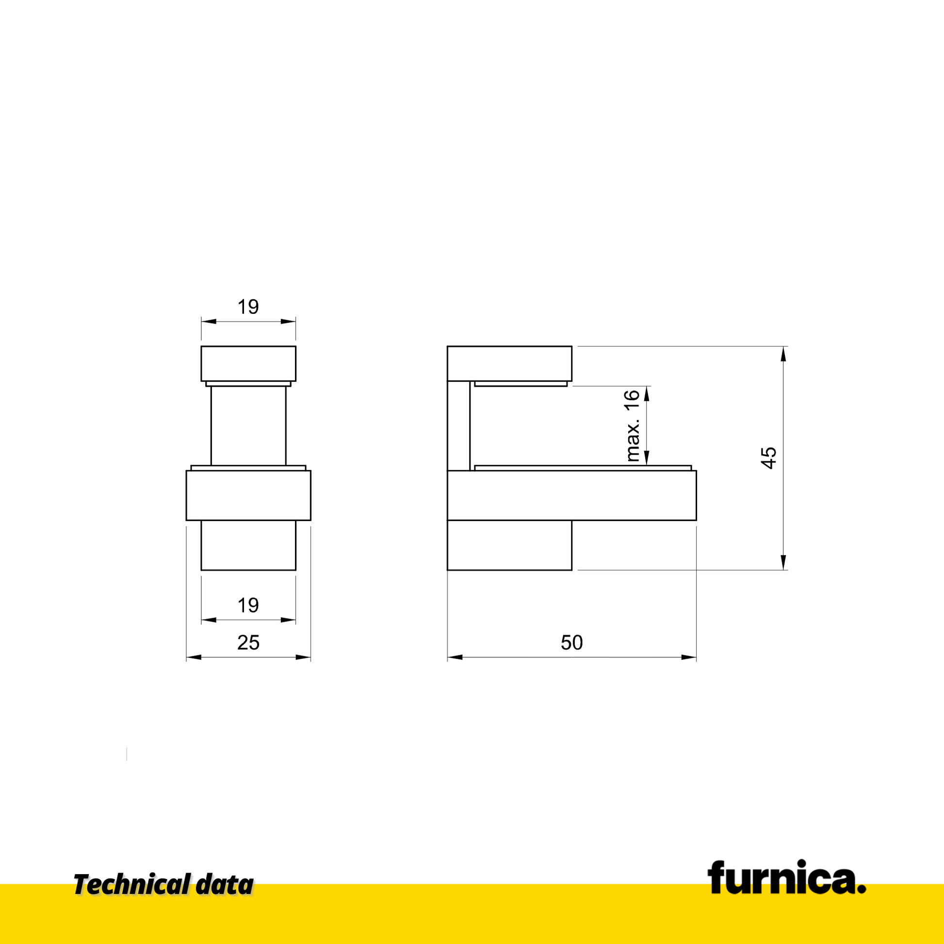 Glass and Plate holder L shaped - small - Satin (2) – Furnica