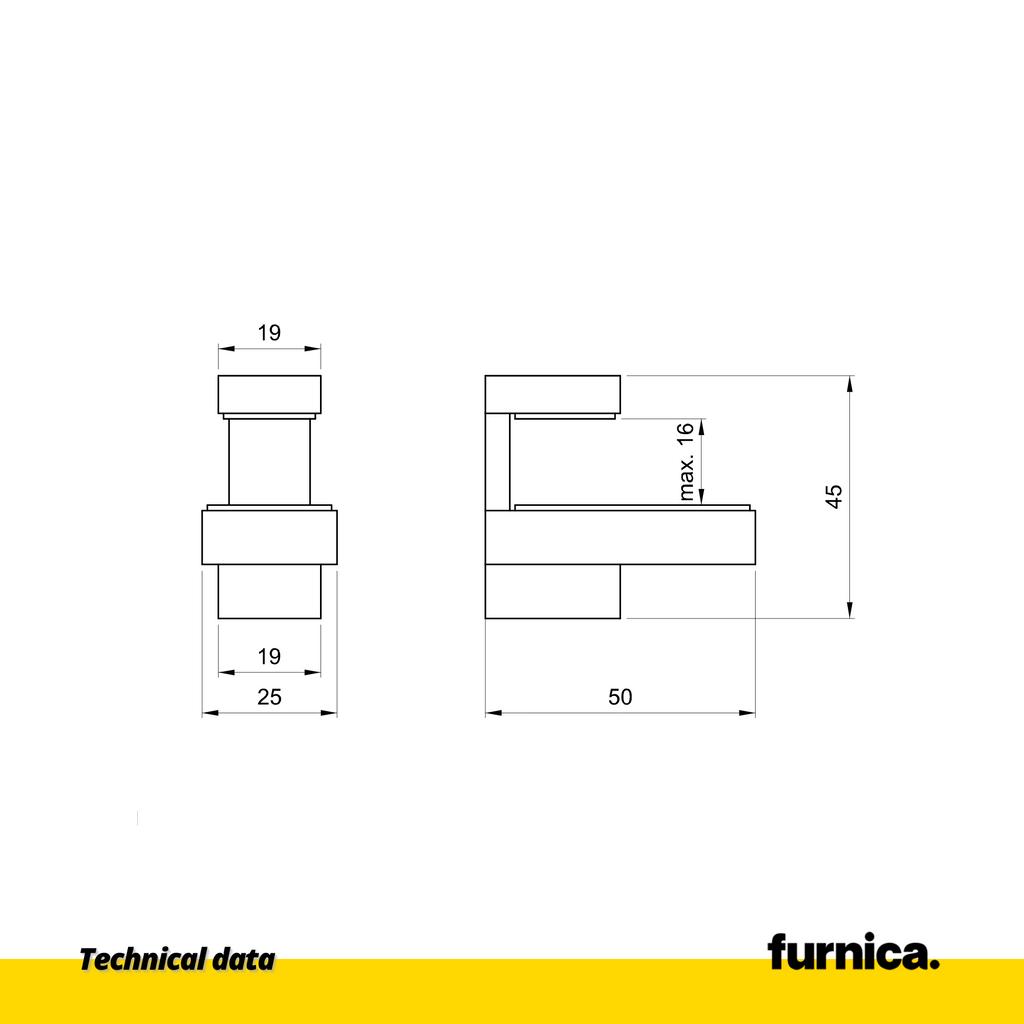 Glass and Plate holder L shaped - small - Stainless Steel