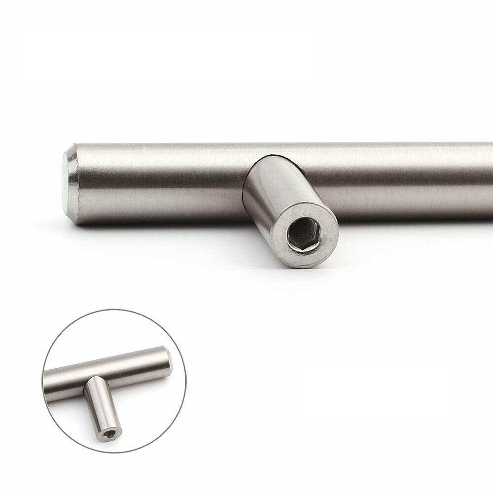 T-Bar Furniture Pull Handle 160mm (250mm total length) ﻿Brushed Steel/Nickel