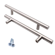 T-Bar Furniture Pull Handle 320mm (500mm total length) ﻿Brushed Steel/Nickel
