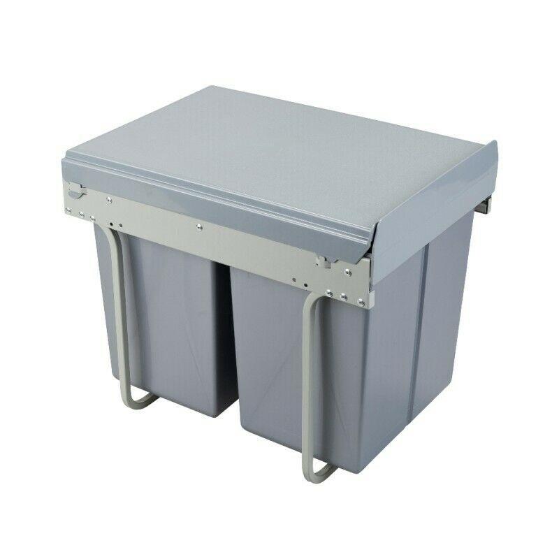 Pull-Out Kitchen Waste Bin - 2x20L - 400mm Cabinet Furnica 