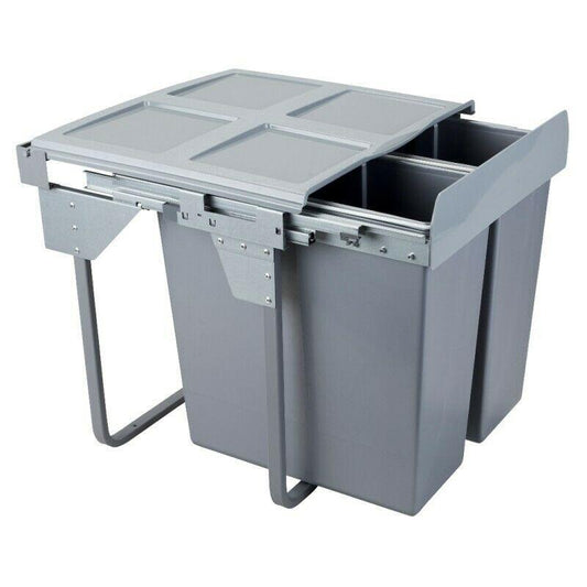 Pull-Out Kitchen Waste Bin - 2x34L - 600mm Cabinet Furnica 