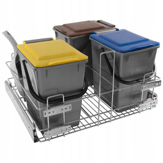Pull-Out Kitchen Waste Bin Soft-Close - 600mm Cabinet Furnica 