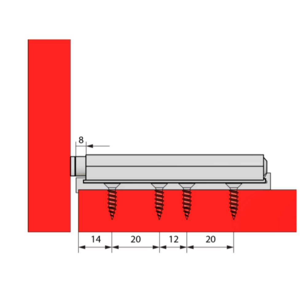 Push to Open latch - Spring Hinges - with rubber tip Furnica 