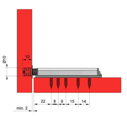 Push to Open latch - Springless Hinges - with magnetic tip Zinc/Grey Furnica 