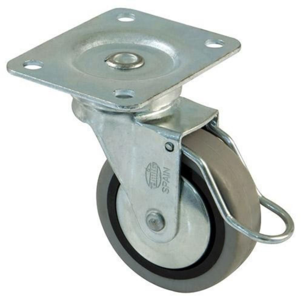 Rubber castor wheel with brake Ø60mm Furniture wheels AMIG 