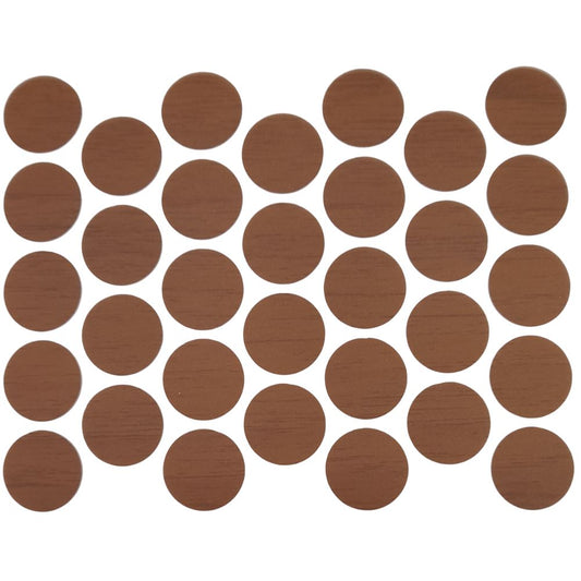 Screw cover caps Self-Adhesive - Dark Walnut 18mm Furnica 