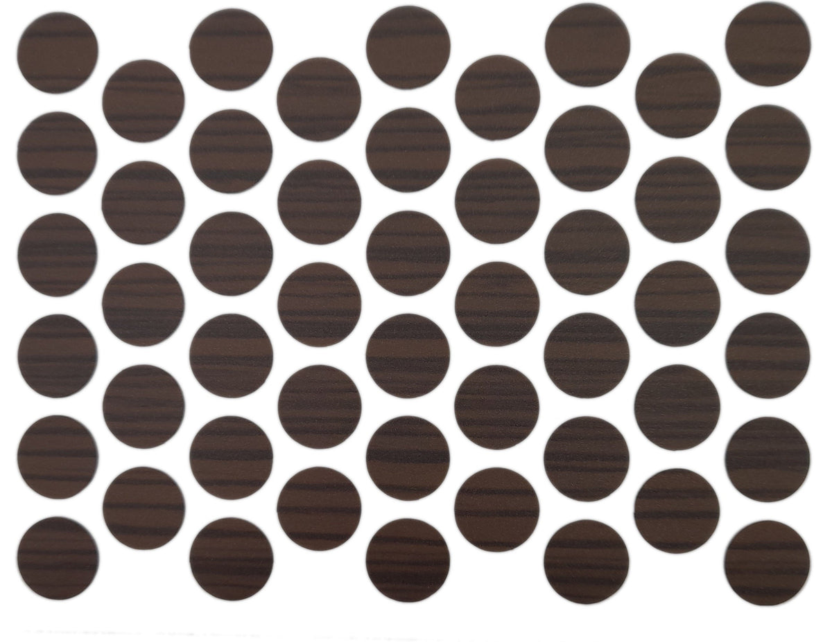 Screw cover caps Self-Adhesive - Dark Zebrano 14mm Furnica 