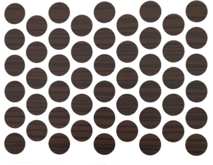 Screw cover caps Self-Adhesive - Dark Zebrano 14mm Furnica 