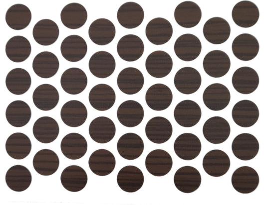 Screw cover caps Self-Adhesive - Dark Zebrano 14mm Furnica 