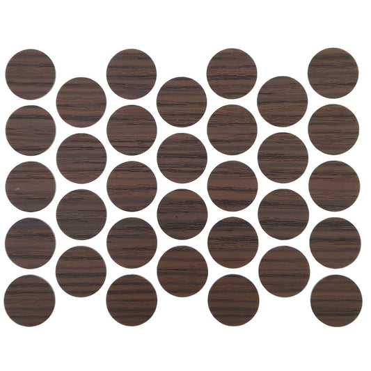 Screw cover caps Self-Adhesive - Dark Zebrano 18mm Furnica 