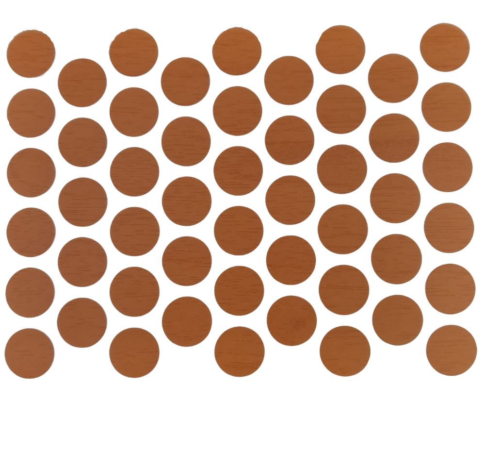 Screw cover caps Self-Adhesive - Italian Walnut 14mm Furnica 