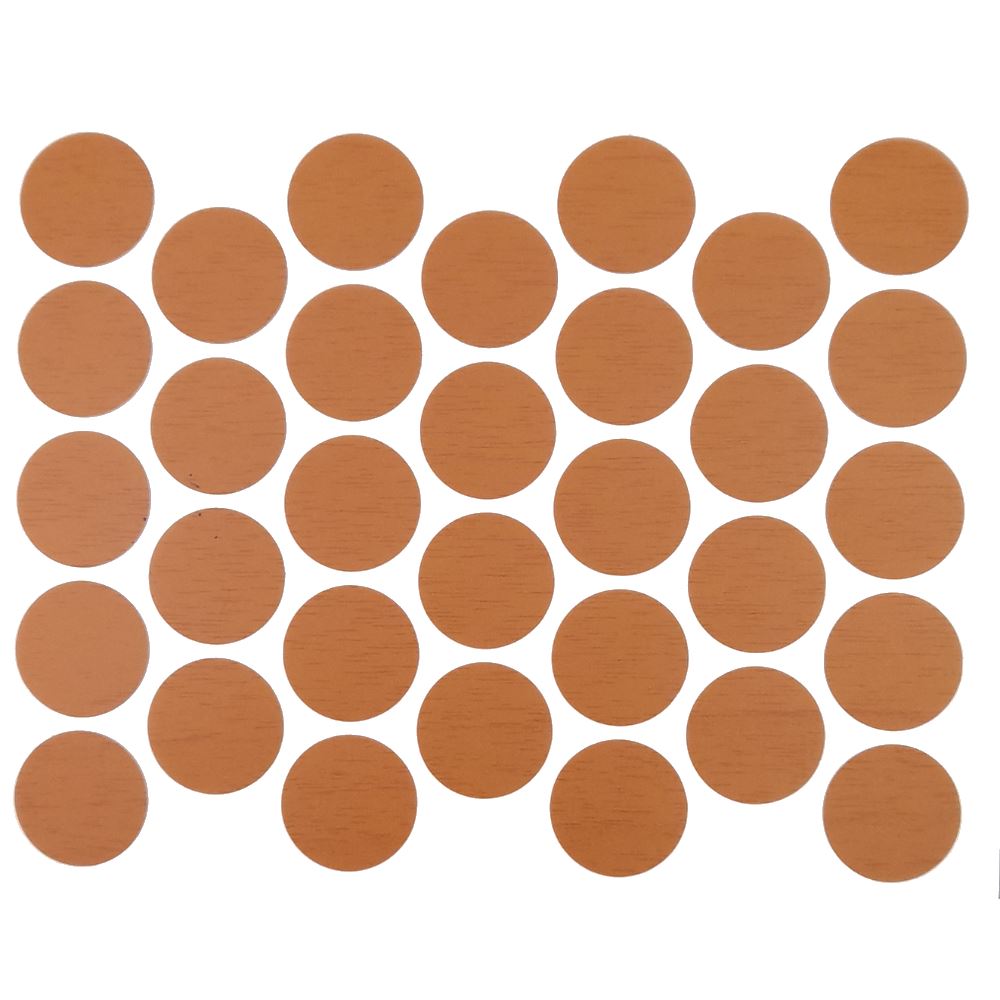 Screw cover caps Self-Adhesive - Light Walnut 18mm Furnica 